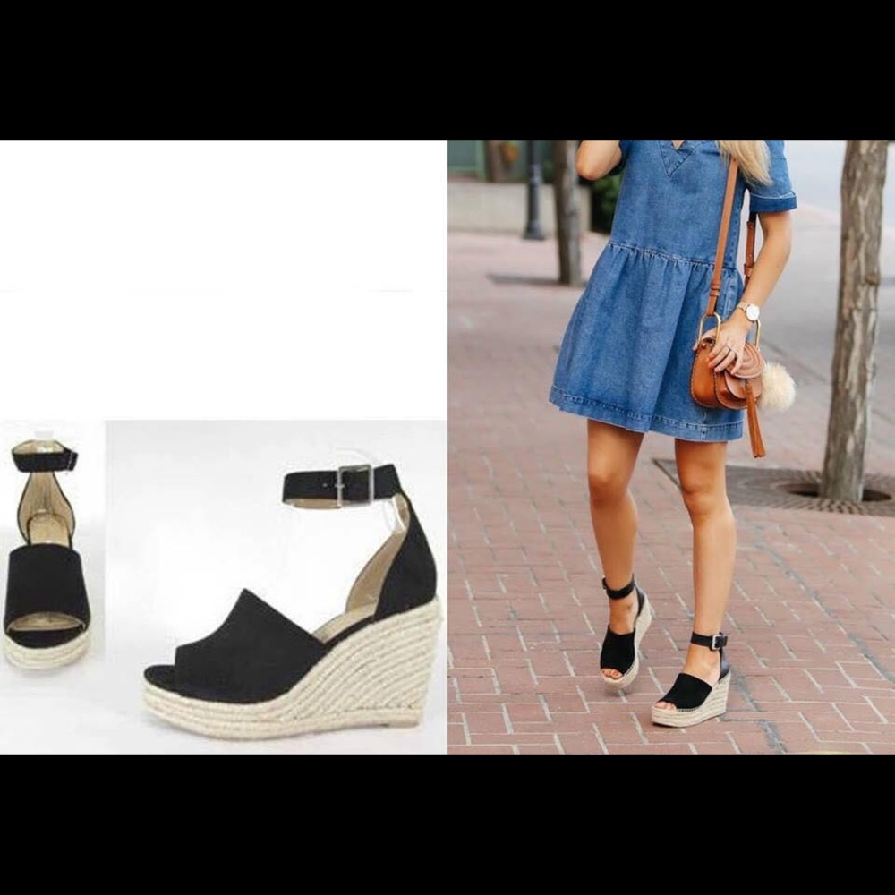 Black Espadrille wedges *price is FIRM*